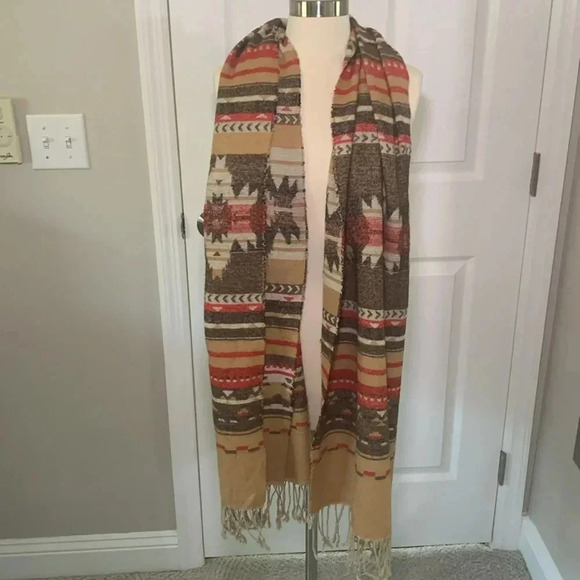 Southwestern print wool scarf - Picture 6 of 7